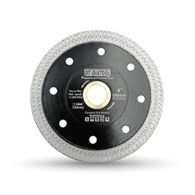 Image of DT DIATOOL Diamond Saw Blade 4 Inch / 105mm Cutting Disc with X Mesh Turbo for Porcelain Tile Marble Ceramic Granite