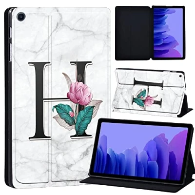 Image of Printed Case for Samsung Galaxy Tab A7 10.4 2020 (SM T500/ T505/ T507), Slim Lightweight Protective Hard Cover (letter H on white marble)