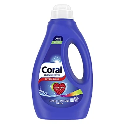 Image of Coral Optimal Colour Liquid Detergent for Colourful Laundry 20 Washes (1 x 1 L)
