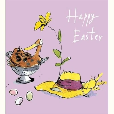Image of Quentin Blake Easter Cards Duck Bonnet Pack of 5 in One Design