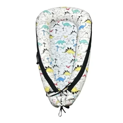 Image of NIYS Adjustable Baby Lounger Breathable Co Sleeping Bed Infant Bassinet for &amp; Nests Portable, Soft, Durable and Machine Washable Perfect Shower Gift (Palm Animals)