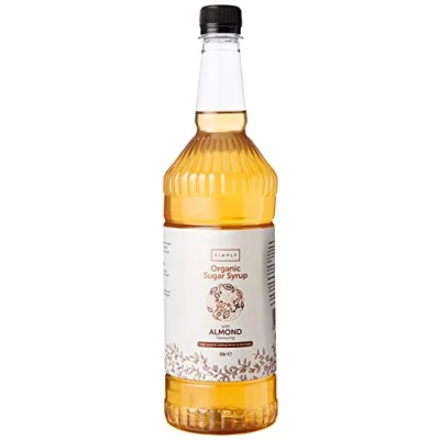 Image of Simply Organic Almond Syrup, Vegan &amp; Nut Free Natural Flavoured Syrup for Coffee, Cocktails Baking (1 Litre)