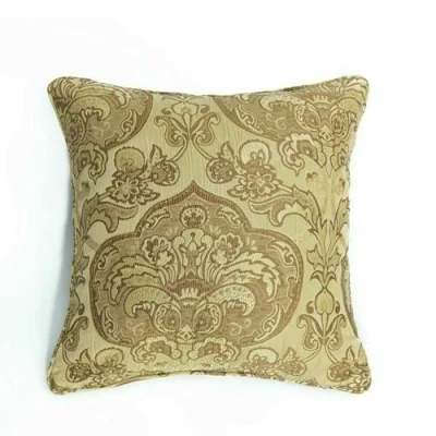 Image of Luxury Sofa Bed Geometric Pair Cushion Covers Heavy Jacquard Gold Large