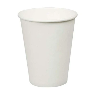 Image of We Can Source It Ltd 12oz Single Wall White Paper Cups without Sipper Lids Great for Tea, Coffee, Cappuccino, Hot Drinks Eco Friendly 100% Compostable Recyclable 50 Pieces