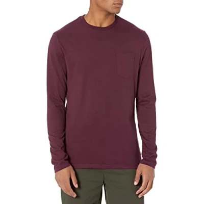 Image of Amazon Essentials Men&#039;s Slim Fit Long Sleeve T Shirt, Burgundy, L