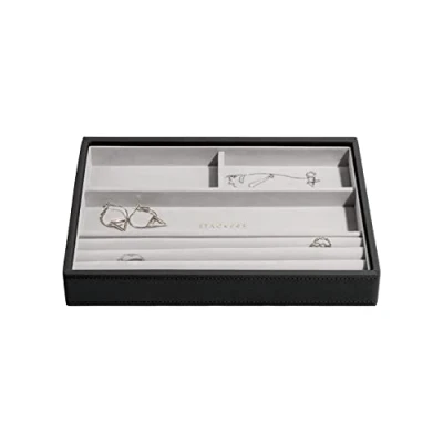 Image of Stackers Black Classic Medium Jewellery Box Ring/Bracelets Layer
