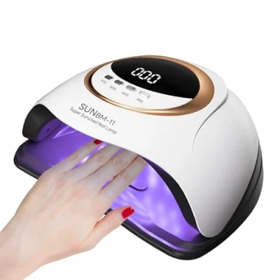 Image of Timpou 180W UV LED Nail Lamp, Professional Dryer, Gel Polish, Light with 4 Timer Settings, Automatic Sensor, LCD Display