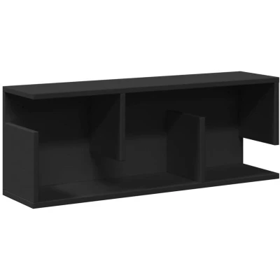 Image of vidaXL Wall Cabinet 80x20x30 cm Black Engineered Wood