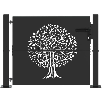 Image of vidaXL Garden Gate Other Black Powder coated steel