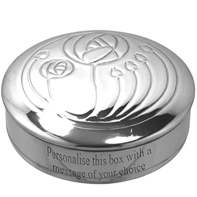 Image of English Pewter Company Charles Rennie Mackintosh 3.5&quot; Trinket Keepsake Box. Personalised With Free Engraving [CRM551]