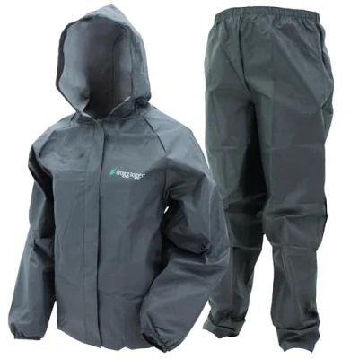 Image of FROGG TOGGS Youth Ultra Lite2 Waterproof Breathable Rain Suit, Medium Black