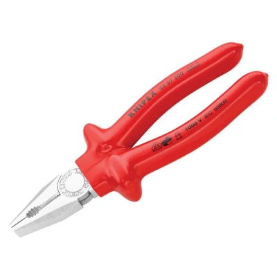 Image of Knipex Combination Pliers chrome plated, with dipped insulation, VDE tested 200 mm 03 07