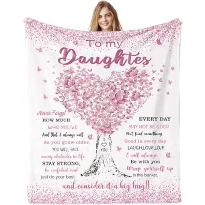 Image of VivaJoy Daughter Gifts From Mum Dad Birthday Throw Blanket 60&quot;X50&quot;, Creative for Birthday, Christmas