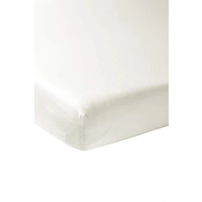 Image of Meyco Baby Plain Fitted Sheet for Cot Bed (Flat with Soft Jersey Quality, Made of 100% Cotton, thanks to Elasticated Edging, Breathable, Dimensions: 50 x 90 cm), Cream White