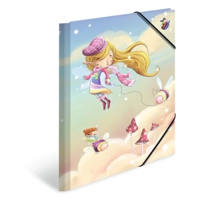 Image of HERMA Portfolio Folder A3 Fairies, Cardboard Corner with Nursery Motif, Elastic Band, Inner Flaps and Print for Boys, Girls Children