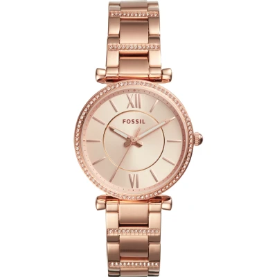 Image of Fossil Carlie Watch Rose goldcoloured, Women&#039;s, Size: One Size, gold coloured