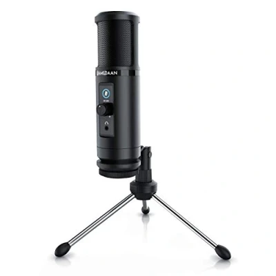 Image of LIAM &amp; DAAN USB Podcast Condenser Microphone PC with Monitor Function 192 kHz Stand 20 Hz to Rotary Control Micro Monitoring Real time