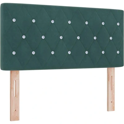 Image of vidaXL LED Headboard Crystal Button Tufted Dark Green 90 cm Velvet