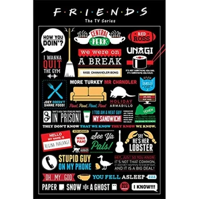 Image of Pyramid International Infographic Maxi, Cardboard, Friends Poster, 61 x 91.5 cm