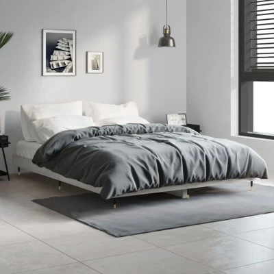 Image of vidaXL Bed Frame without Mattress Grey Sonoma 135x190 cm Double Engineered Wood