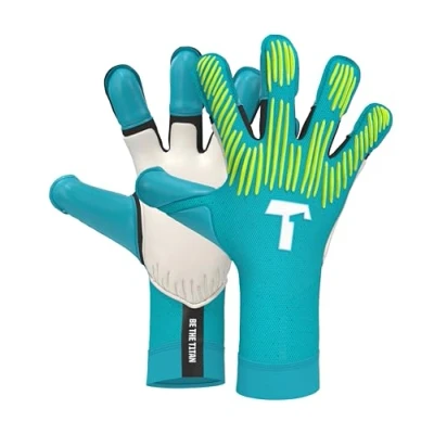 Image of T1TAN Rebel 2.0 Sky Blue Goalkeeper Gloves Men Professional Football for Adults and Teenagers The Any Size 8