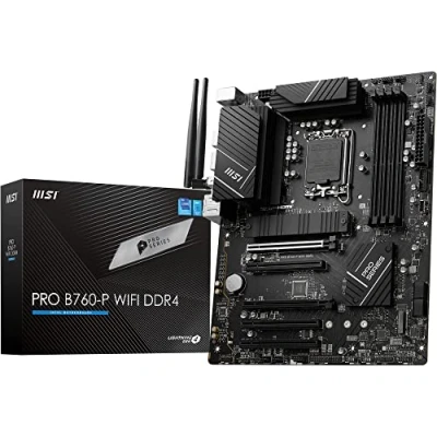 Image of MSI PRO B760 P WIFI DDR4 Motherboard, ATX Supports Intel 12th &amp; 13th Gen Core Processors, LGA 1700 Memory Boost 5333+MHz/OC, PCIe 4.0 x16 Slots, M.2 Gen4 2.5G LAN, Wi Fi 6E