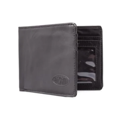Image of Big Skinny Men&#039;s Slimline Leather Bi Fold Slim Wallet, Holds Up to 25 Cards, One Size, Black