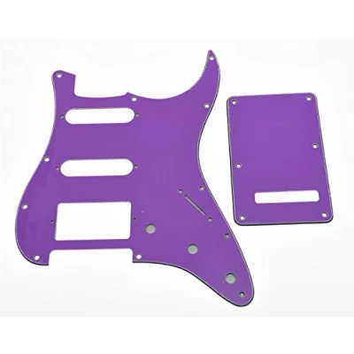 Image of KAISH 11 Hole Strat Style HSS Pickguard ST Back Plate Tremolo Trem Cover for USA/Mexico Stratocaster/Strat Purple 3 Ply