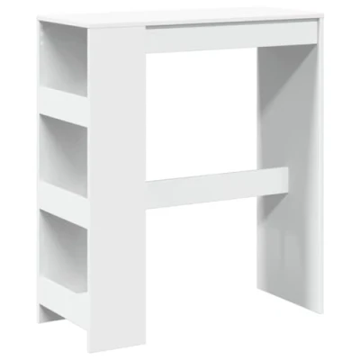 Image of vidaXL Bar Table with Racks White 90x40x103.5 cm Engineered Wood