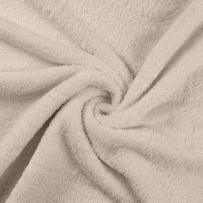 Image of Soft Bamboo Terry Towelling Fabric Material Ecru, 1Mtr 150cm x 100cm