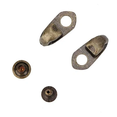 Image of wosume Shoe Lace Hooks, Alloy Boot Hooks Fittings with Rivets for Repair/Camp/Hike/Climb Accessories 20Set Climb Hiking Shoes Work Outdoor Mountaineering Boots(#4)