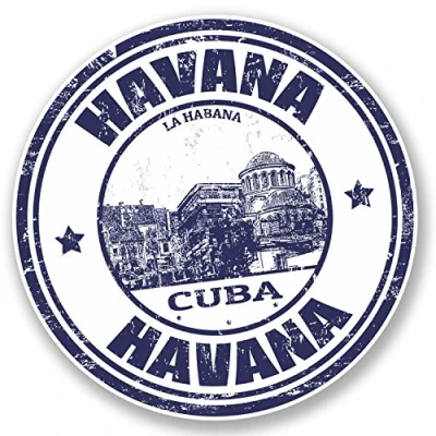 Image of 2 x Havana Cuba Vinyl Sticker Decal Luggage Travel Tag La Habana Gift Flag #4583 (10cm 10cm)