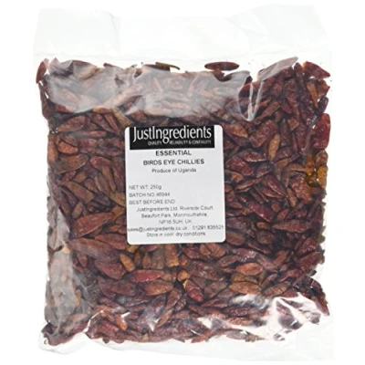 Image of JustIngredients Essentials Bird&#039;s Eye Chillies, 250 g Pack of 2