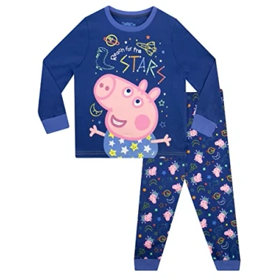 Image of Peppa Pig Boys Pyjamas George Blue 7 8 Years