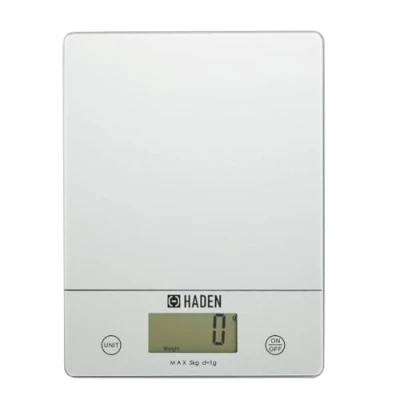 Image of Sabichi Silver Digital Kitchen Scales Food Scale With Tempered Glass Platform Electronic LCD Display Multifunctional for Home and Baking, 5kg/11lb