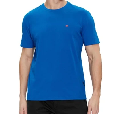 Image of Napapijri Salis Short Sleeved T Shirt Blue Lapis (UK, Alpha, L, Regular, Lapis)