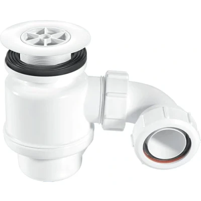 Image of Standard Shower Trap with 85mm White Plastic Flange STW6R