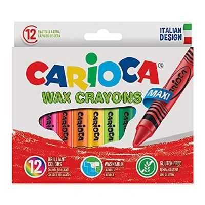 Image of CARIOCA Maxi Washable Wax Crayon (Pack of 12), C4742369