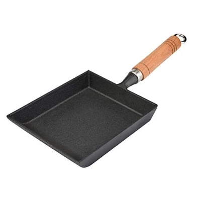 Image of Lazmin Japanese Nonstick Omelette Pan, Thicken No Coating Iron Portable Square Frying Pan Poached Egg Small Kitchen Cooker