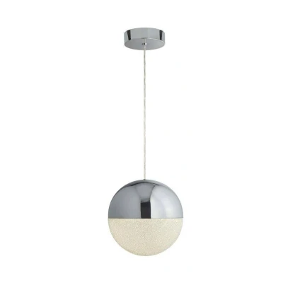 Image of Marbles Integrated LED 1 Light Globe Pendant Chrome