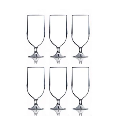 Image of Elite Premium 15oz / 42cl Beer Glasses Set of 6 Goblet Clear Polycarbonate CE marked