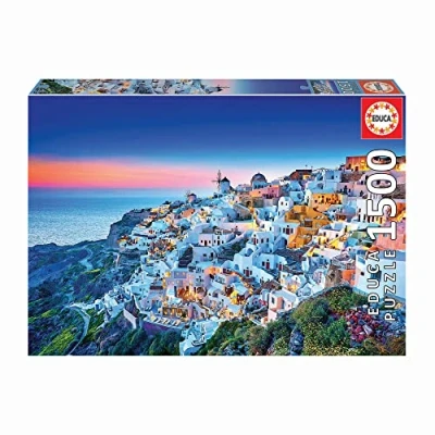 Image of Educa 19040 Santorini Jigsaw Puzzle 1500 Pieces for Adults and Children from 12 Years Greece, Standard Size