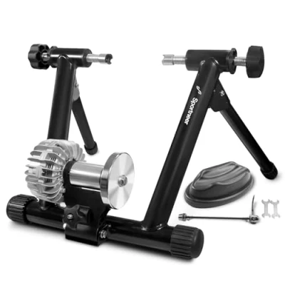 Image of Sportneer Turbo Trainer, Fluid Bike Trainer Stand Steel Bicycle Exercise with Noise Reduction Wheel for Indoor