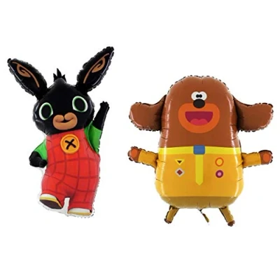 Image of Toyland® Giant Jumbo Size Hey Duggee + Bing C Beebies Character Foil Balloons Kids Party