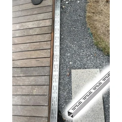 Image of ENHEN Drain Cover Outdoor Patio Shallow Channel Kit 1m Long, Rectangular Narrow Water Trench Drainage System, Commercial Driveway Sewer Gully Diverter