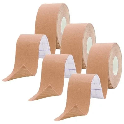 Image of ANAMPION Kinesiology Tape, Waterproof Sports Tape for Athletes Physio Elastic Pain Relief Adhesive Muscles Shin Splints Ankle Knee Shoulder (Flesh Color, 2.5 CM 3 Rolls)