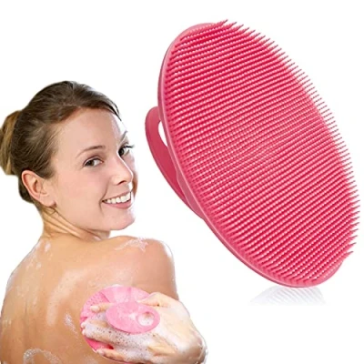 Image of INNERNEED Soft Silicone Body Cleansing Brush Shower Scrubber, Gentle Exfoliating and Massage for all Kinds of Skin (Pink)