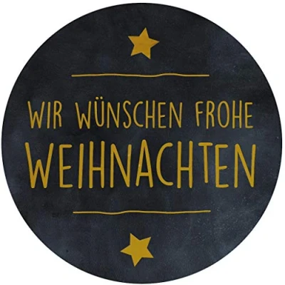 Image of AVERY Zweckform 200 Stickers Merry Christmas (Made in Germany, Diameter 38 mm, Black Golden Lettering, Self Adhesive Decoration Gifts, Cards, Bags) on a Roll,