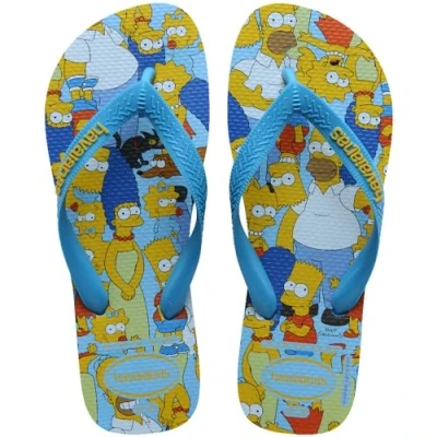 Image of Havaianas Simpsons Unisex Pool shoes, Size: 6/6.5, Turquoise Synthetics
