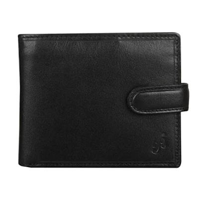 Image of STARHIDE Wallets Men RFID Blocking Contactless Protection Slim Genuine Leather Bifold Wallet with Zip Coin Pocket Gift Boxed 1100 (Black VT)